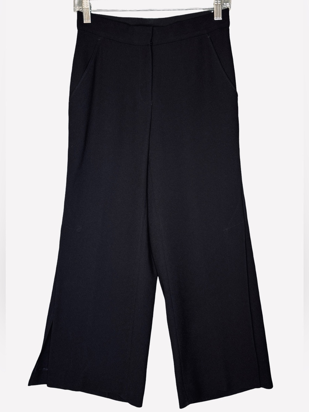 Elie Tahari Black Wide-Leg Cropped Dress Pants Small 4-6